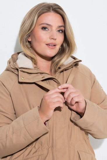 Ulla Popken 852028 Parka Bēšs - Mēteļi - Lielo izmēru mēteļi sievietēm