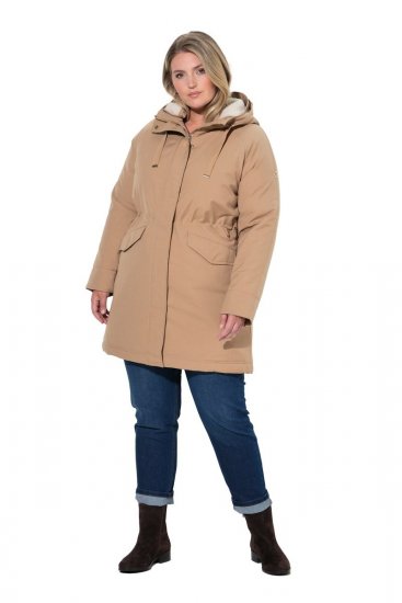 Ulla Popken 852028 Parka Bēšs - Mēteļi - Lielo izmēru mēteļi sievietēm