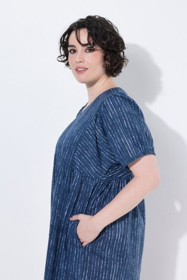 Ulla Popken 852214 Svītraina midi kleita Tumši zils - Midi kleitas - Midi kleitas lielajos izmēros
