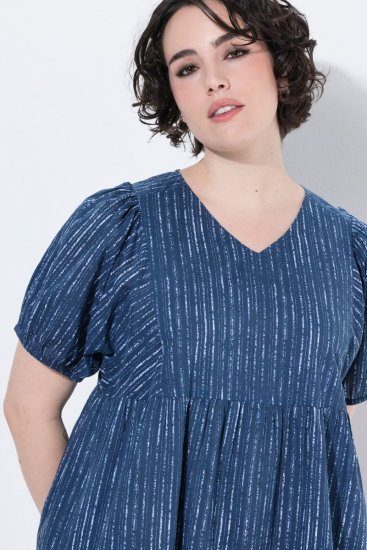 Ulla Popken 852214 Svītraina midi kleita Tumši zils - Midi kleitas - Midi kleitas lielajos izmēros