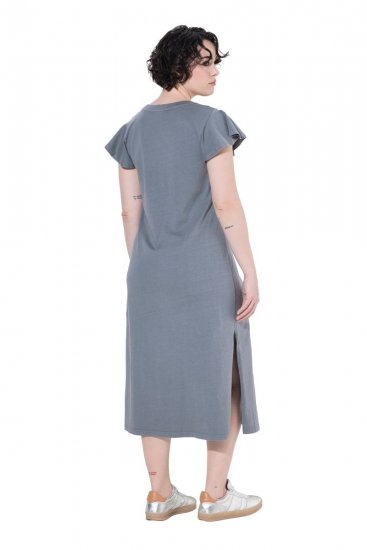 Ulla Popken 852218 Midi kleita ar īsām piedurknēm Pelēks - Midi kleitas - Midi kleitas lielajos izmēros