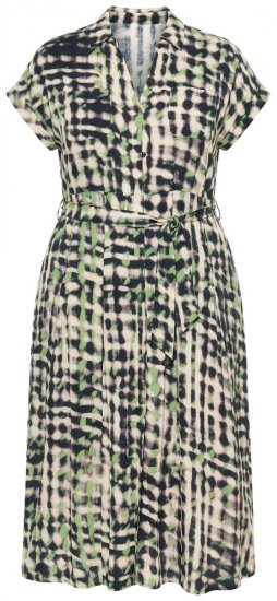 Ulla Popken 852257 Rakstaina maksi kleita Taupe - Maxi kleitas - Sieviešu maxi kleitas lielos izmēros