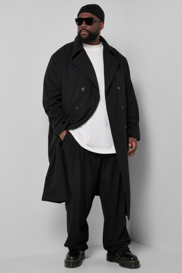 STHUGE 852519 Klasisks Vilnas mētelis Melns - Jakas & Lietus apģērbs - Jakas - 2XL-12XL