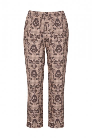 Ulla Popken 852649 Pidžama ar rakstu un krekla apkakli Brūns - Pidžamas/Loungewear - 