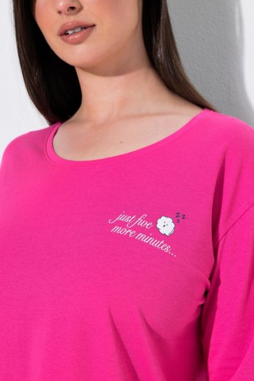 Ulla Popken 852747 Pidžamas augšdaļa ar garām piedurknēm Rozā - Pidžamas/Loungewear - 