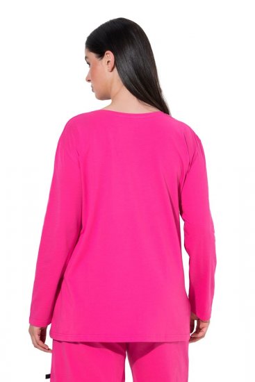Ulla Popken 852747 Pidžamas augšdaļa ar garām piedurknēm Rozā - Pidžamas/Loungewear - 