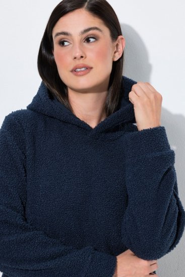 Ulla Popken 853353 Mājas kleita ar kapuci Tumši zils - Pidžamas/Loungewear - 