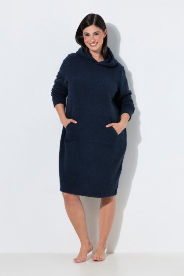 Ulla Popken 853353 Mājas kleita ar kapuci Tumši zils - Pidžamas/Loungewear - 
