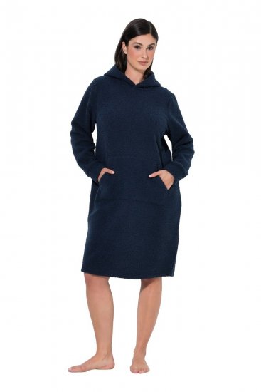 Ulla Popken 853353 Mājas kleita ar kapuci Tumši zils - Pidžamas/Loungewear - 