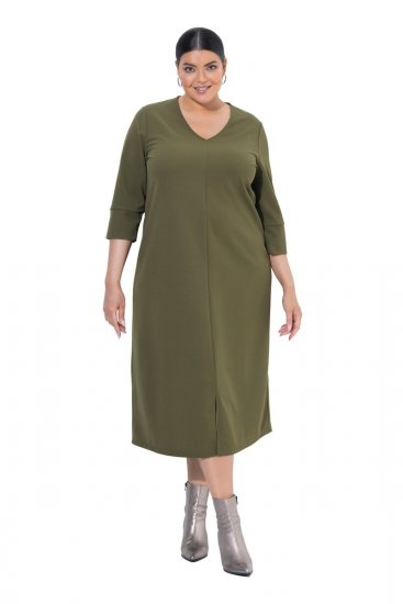 Ulla Popken 853510 Midi kleita ar kabatām Haki - Midi kleitas - Midi kleitas lielajos izmēros