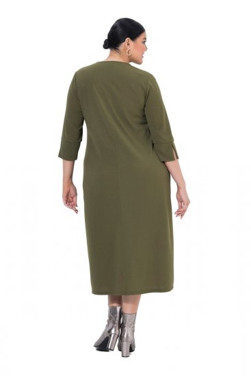 Ulla Popken 853510 Midi kleita ar kabatām Haki - Midi kleitas - Midi kleitas lielajos izmēros