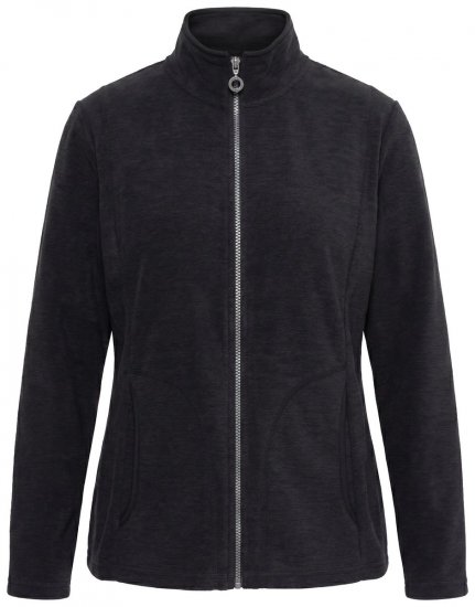 Ulla Popken 853668 Flīsa jaka ar stāvapkakli Melns - Fleece apģērbs - 