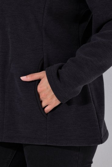 Ulla Popken 853668 Flīsa jaka ar stāvapkakli Melns - Fleece apģērbs - 
