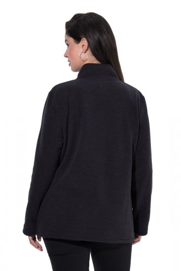 Ulla Popken 853668 Flīsa jaka ar stāvapkakli Melns - Fleece apģērbs - 