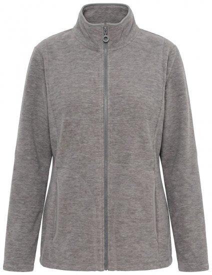 Ulla Popken 853668 Flīsa jaka ar stāvapkakli Pelēks - Fleece apģērbs - 