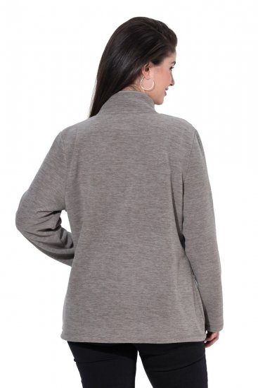 Ulla Popken 853668 Flīsa jaka ar stāvapkakli Pelēks - Fleece apģērbs - 
