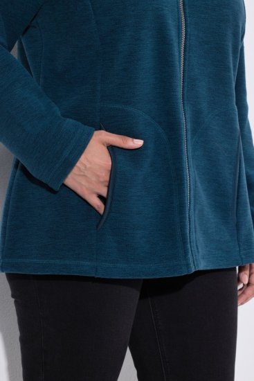 Ulla Popken 853668 Flīsa jaka ar stāvapkakli Petrolejas - Fleece apģērbs - 