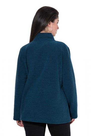 Ulla Popken 853668 Flīsa jaka ar stāvapkakli Petrolejas - Fleece apģērbs - 