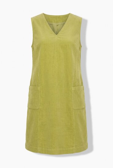 Ulla Popken 853697 Velveta kleita bez piedurknēm ar kabatām Gaiši zaļš - Vasaras kleitas - Vasaras kleitas sievietēm lielos izmēros