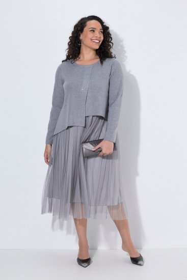 Ulla Popken 853879 A veida midi kleita Pelēks - Midi kleitas - Midi kleitas lielajos izmēros
