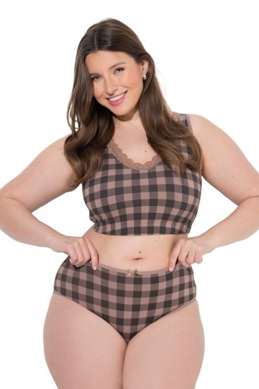 Ulla Popken 854114 Biksītes ar rūtām 5 gab. Taupe - Biksītes - 