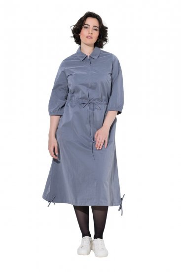 Ulla Popken 854413 Midi kleita ar auklu Pelēks - Midi kleitas - Midi kleitas lielajos izmēros