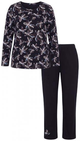 Ulla Popken 856134 Pidžama ar ziediem Melns - Pidžamas/Loungewear - 
