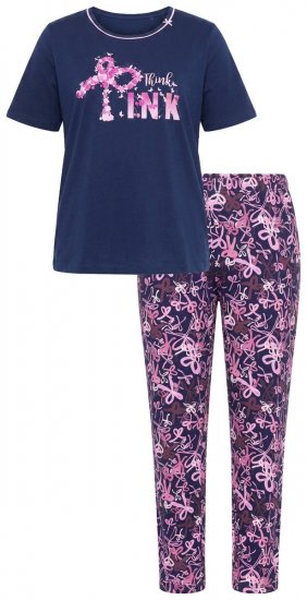 Ulla Popken 856141 Pidžama ar garām piedurknēm Tumši zils - Pidžamas/Loungewear - 