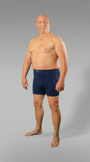 20 Nodi 935 Combed Cotton Jersey Boxer with Front Button Fly Navy - Bokseršorti - Vīriešu lielie bokseru šorti