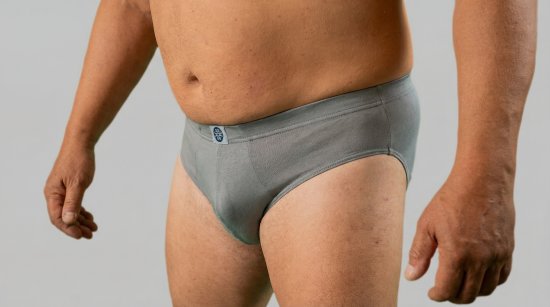 20 Nodi 974 Stretch Cotton Briefs with Internal Elastic Band and Low Rise Grey - Īsās apakšbikses - Vīriešu Apakšbikses Lieli Izmēri