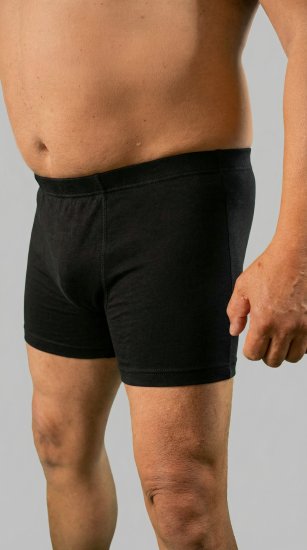 20 Nodi 978 Stretch Cotton Boxer with Internal Elastic Band Black - Bokseršorti - Vīriešu lielie bokseru šorti