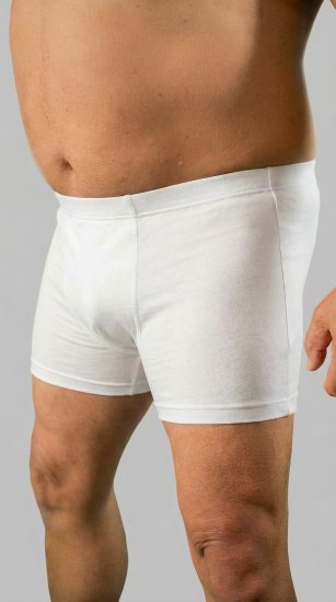 20 Nodi 978 Stretch Cotton Boxer with Internal Elastic Band White - Bokseršorti - Vīriešu lielie bokseru šorti