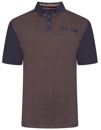 Kam Jeans 5490 Jersey Weave Contrast Polo Navy - Polo krekli - Polo krekli - 2XL-8XL
