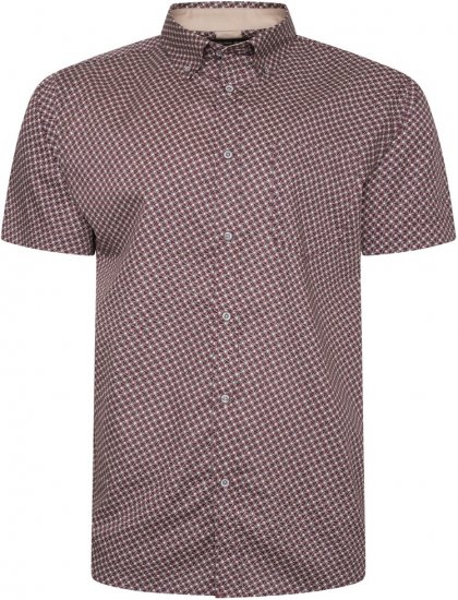 Kam Jeans 6280 All Over Geo Print Shirt Burgundy - Krekli - Krekli - 2XL-8XL
