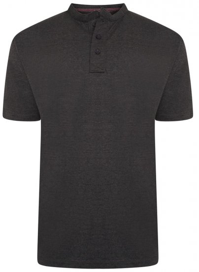 Kam Jeans 5744 Textured Jersey Grandad Top Charcoal - T-krekli - T-krekli - 2XL-14XL