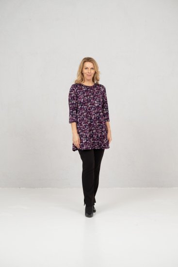 Scandinavian Caramel Flower Petals Tunic Purple - T-krekli - 