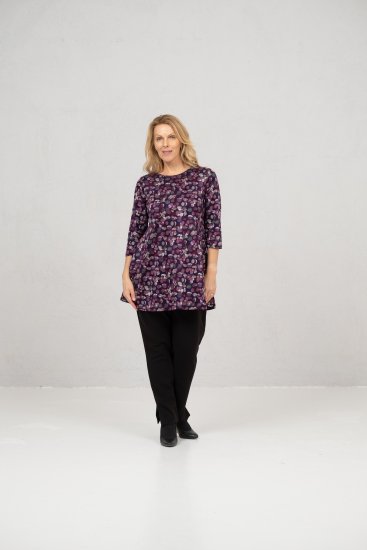 Scandinavian Caramel Flower Petals Tunic Purple - T-krekli - 