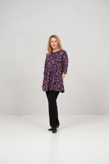 Scandinavian Caramel Flower Petals Tunic Purple - T-krekli - 