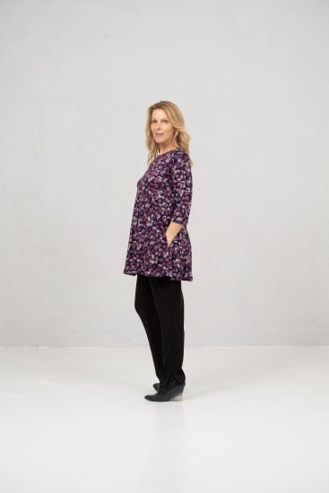 Scandinavian Caramel Flower Petals Tunic Purple - T-krekli - 