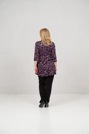 Scandinavian Caramel Flower Petals Tunic Purple - T-krekli - 