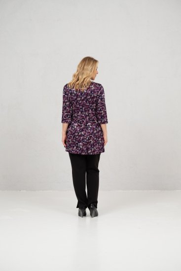 Scandinavian Caramel Flower Petals Tunic Purple - T-krekli - 