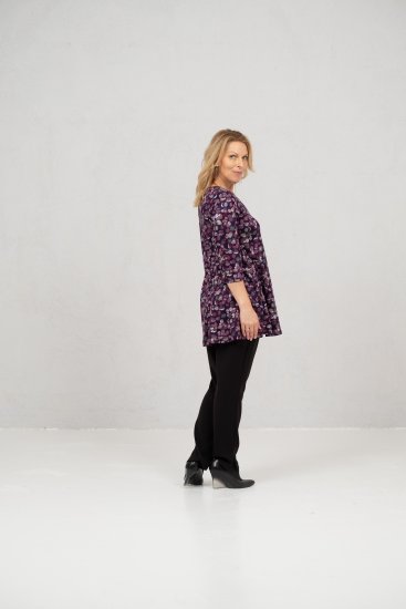 Scandinavian Caramel Flower Petals Tunic Purple - T-krekli - 