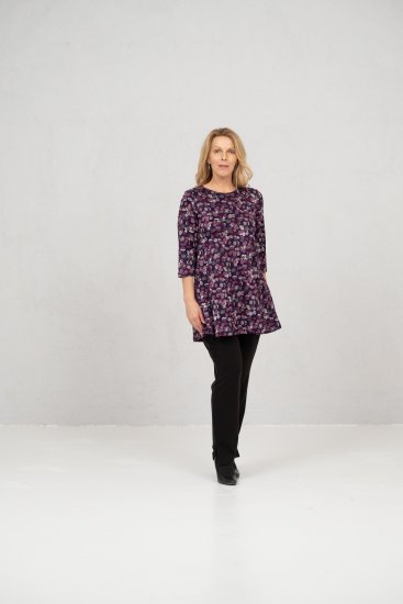 Scandinavian Caramel Flower Petals Tunic Purple - T-krekli - 