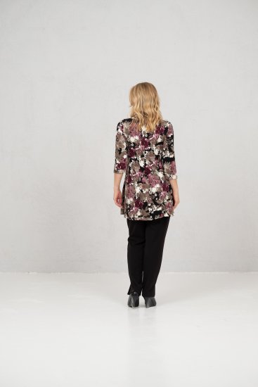 Scandinavian Caramel Flower Petals Tunic Brown - Apdrukāti T-krekli sievietēm - 