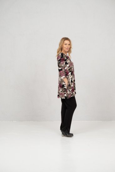 Scandinavian Caramel Flower Petals Tunic Brown - Apdrukāti T-krekli sievietēm - 