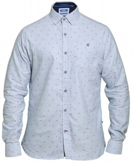 D555 Addington Printed Oxford Shirt Blue - Krekli - Krekli - 2XL-8XL