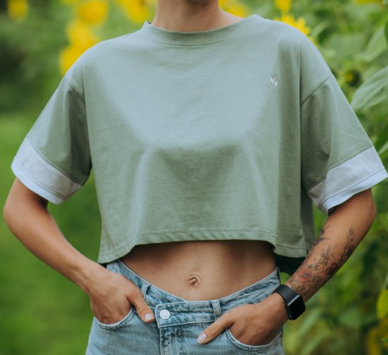 Nora Mikken AGNES Crop Top Green - T-krekli - 