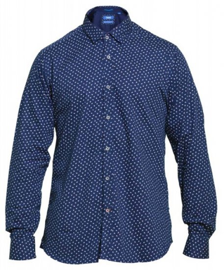 D555 Bainton Long Sleeve Shirt Navy - Krekli - Krekli - 2XL-8XL