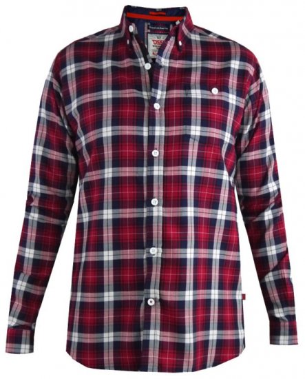 D555 Baltimore Checked Shirt Red - Krekli - Krekli - 2XL-8XL