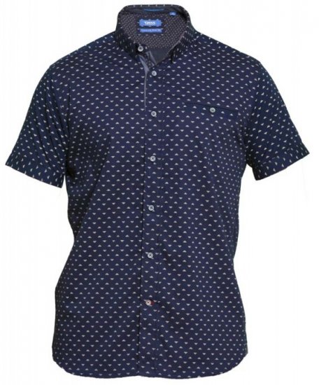 D555 Barrington Short Sleeve Shirt Navy - Krekli - Krekli - 2XL-8XL